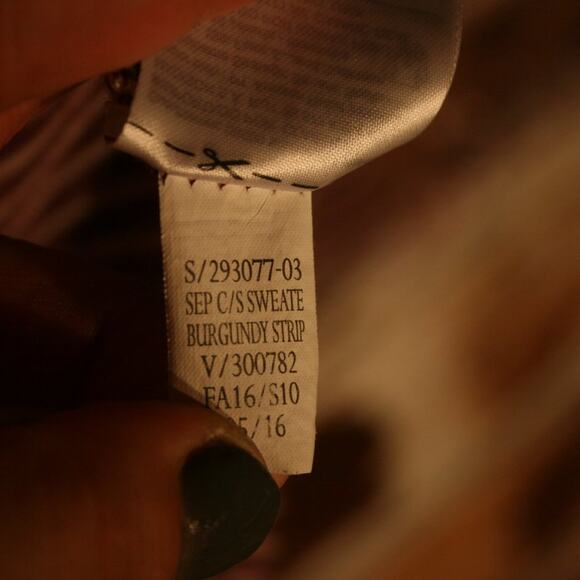 Old Navy Burgundy Stripe Long Sleeve Light Knit - Picture 6 of 7